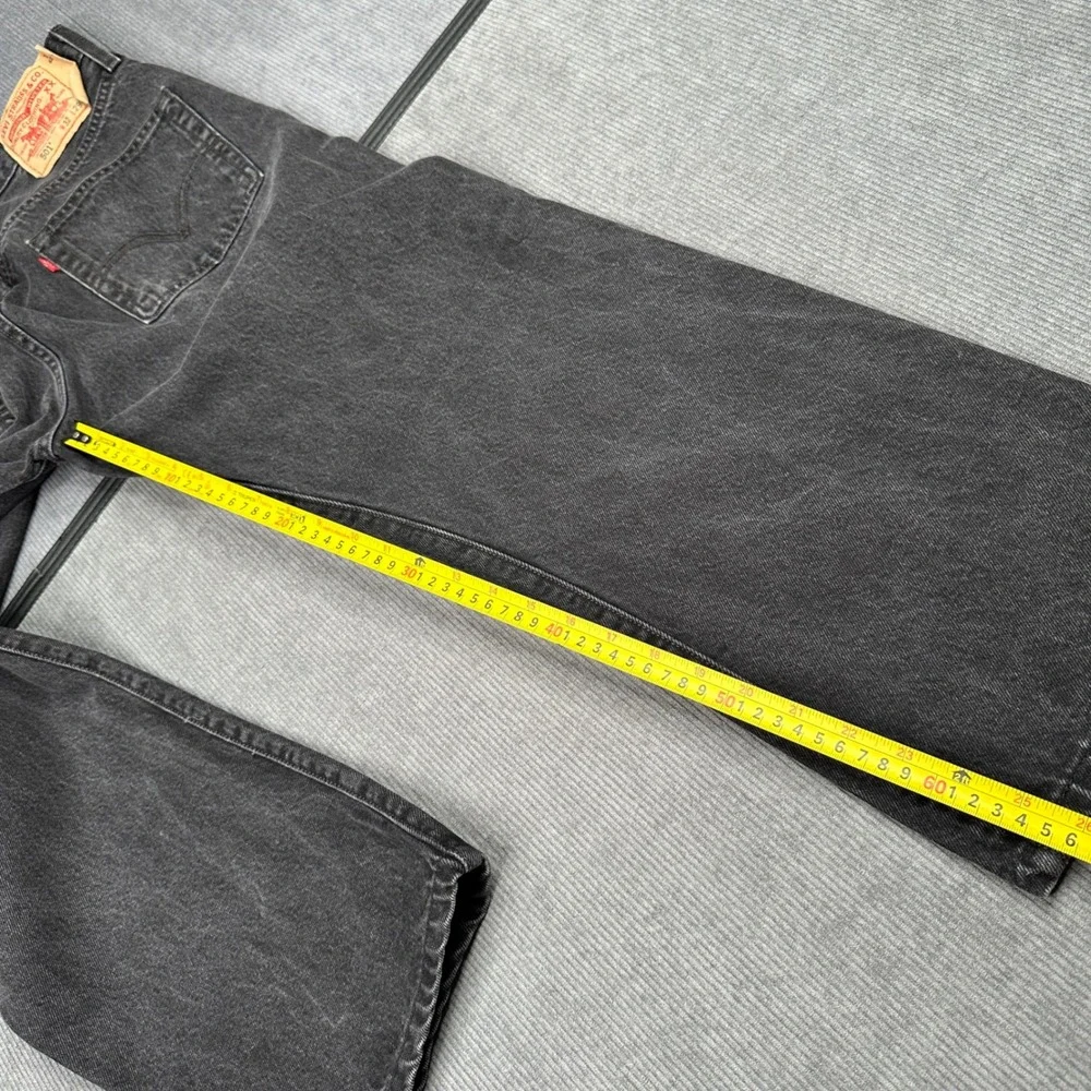 Vtg Levi 501 Original Fit Jeans W32 L29 Black Faded Straight Denim Mexico